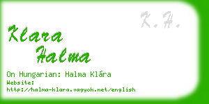 klara halma business card